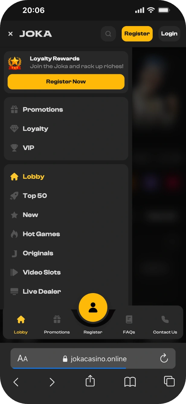 Joka Casino APK - Casino joka vip avec catégories de jeux et jackpots progressifs